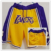 Lakers Yellow Just Don With Pocket Swingman Shorts,baseball caps,new era cap wholesale,wholesale hats